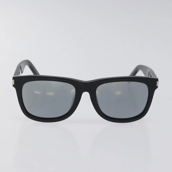 SAINT LAURENT Sunglasses Plastic Black Auth main image 4